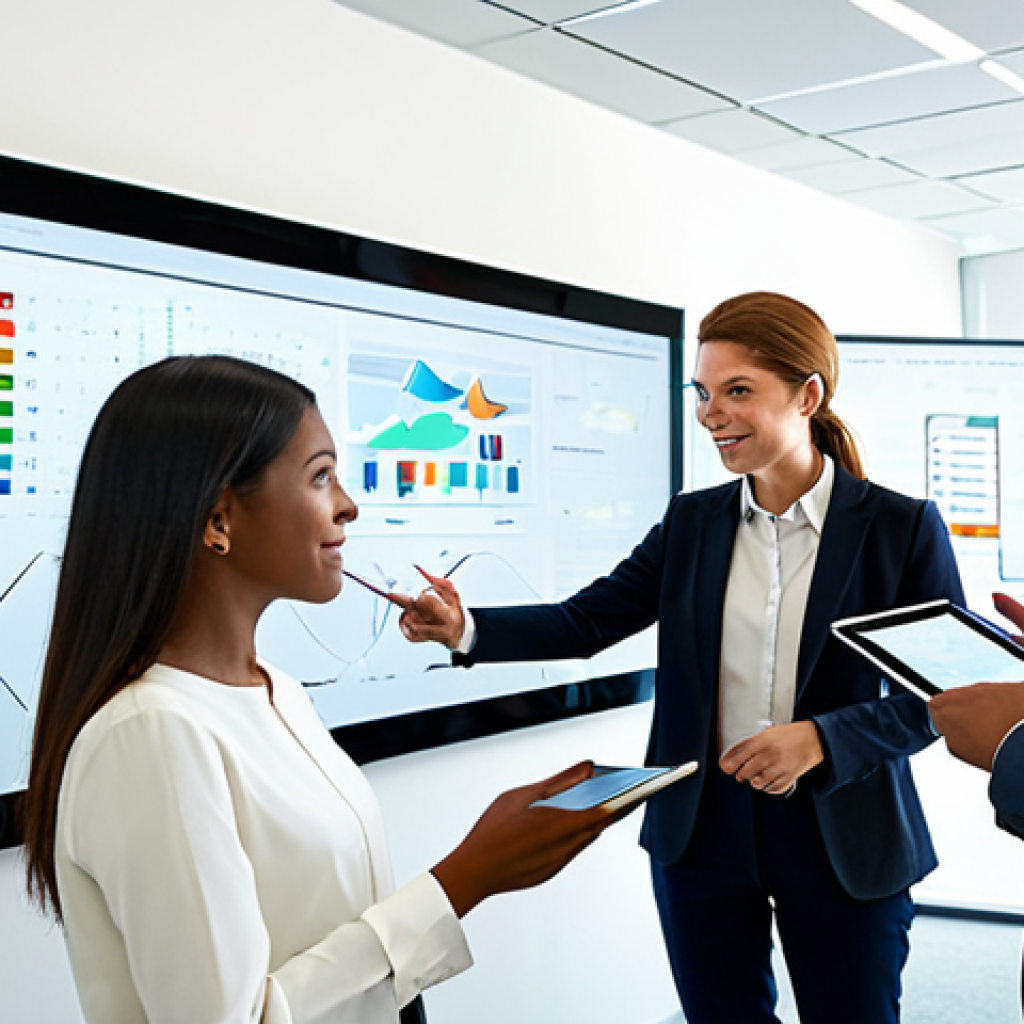 A diverse team of professional cultural project managers, engaged in a collaborative discussion in a modern, brightly lit office. They are gathered around a large interactive digital screen displaying a complex project timeline and conceptual art elements. One manager points to a holographic projection of a sustainable cultural event. Another reviews a tablet, while a third makes notes on a whiteboard. They wear modest business casual attire. The atmosphere is innovative and forward-thinking. Perfect anatomy, correct proportions, natural pose, well-formed hands, proper finger count, natural body proportions. Safe for work, appropriate content, fully clothed, professional, family-friendly, high-resolution, detailed, professional photography, cinematic lighting, vibrant colors.