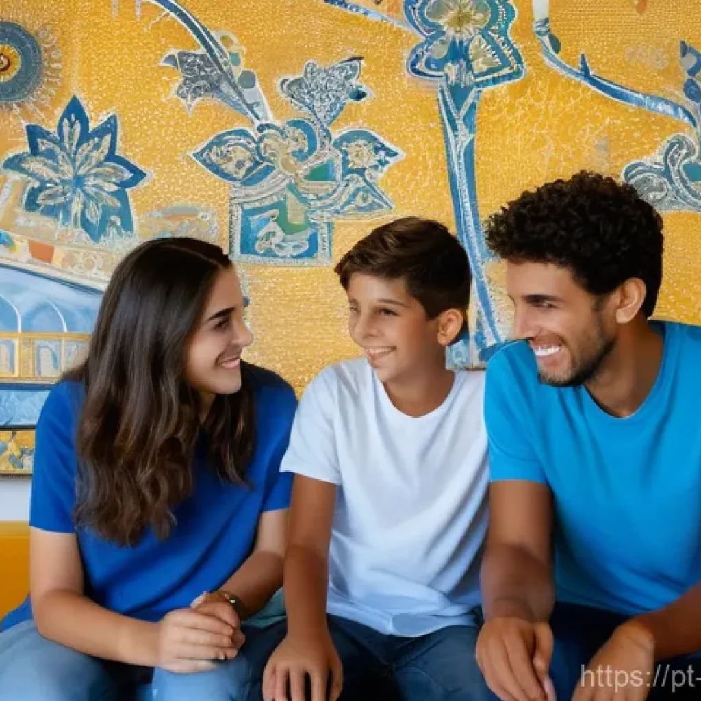 미술문화기획사의 경력 개발 성공 스토리 - **"A heartwarming scene of a diverse Portuguese family, including teenagers and adults, gathered in ...