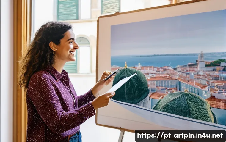 미술문화기획사와 정부 지원 프로젝트 - **Prompt:** "A Portuguese cultural planner, a woman in her late 30s with a warm, encouraging smile, ...