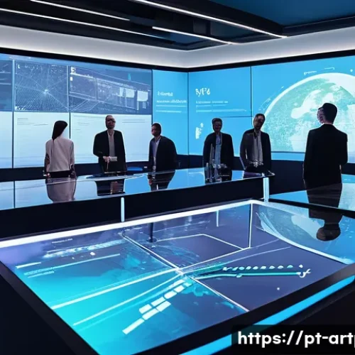 Home 25 미술문화기획사와 큐레이터의 차이점 - **"Orchestrating Cultural Visions"**
A bustling, high-tech cultural agency office filled with na...