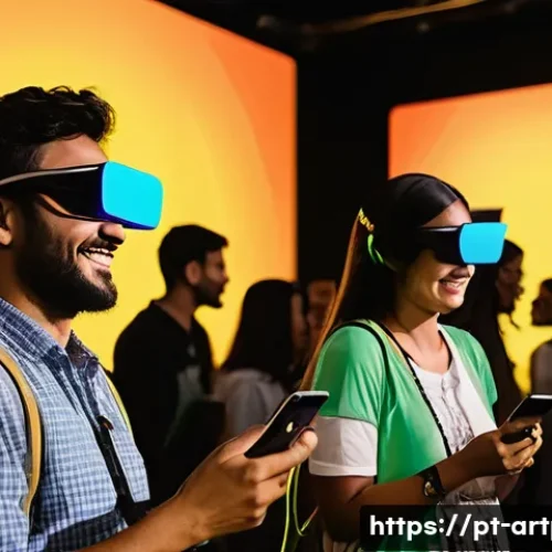 미술문화기획사의 이벤트 기획 사례 - A vibrant cultural event scene in São Paulo, Brazil, showcasing a diverse crowd of all ages engaging...