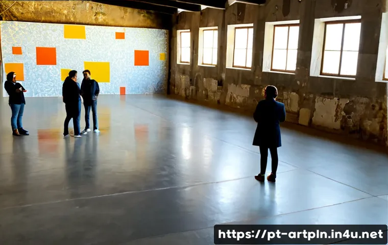 미술문화기획사의 산업별 특화 사례 - Photorealistic Lisbon cultural planning agency team presenting an immersive contemporary art exhibit...